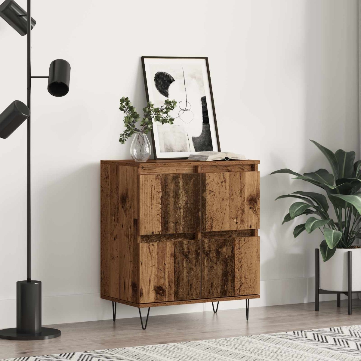 vidaXL Πλαϊνό γραφείο Παλιό ξύλο 60 x 35 x 70 cm