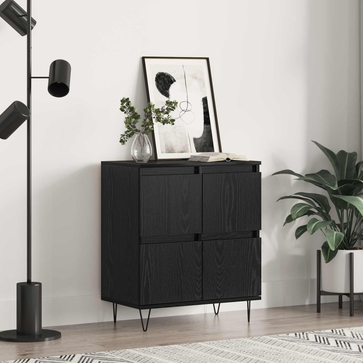 vidaXL Πλαϊνό γραφείο Μαύρη Οξυά 60 x 35 x 70 cm