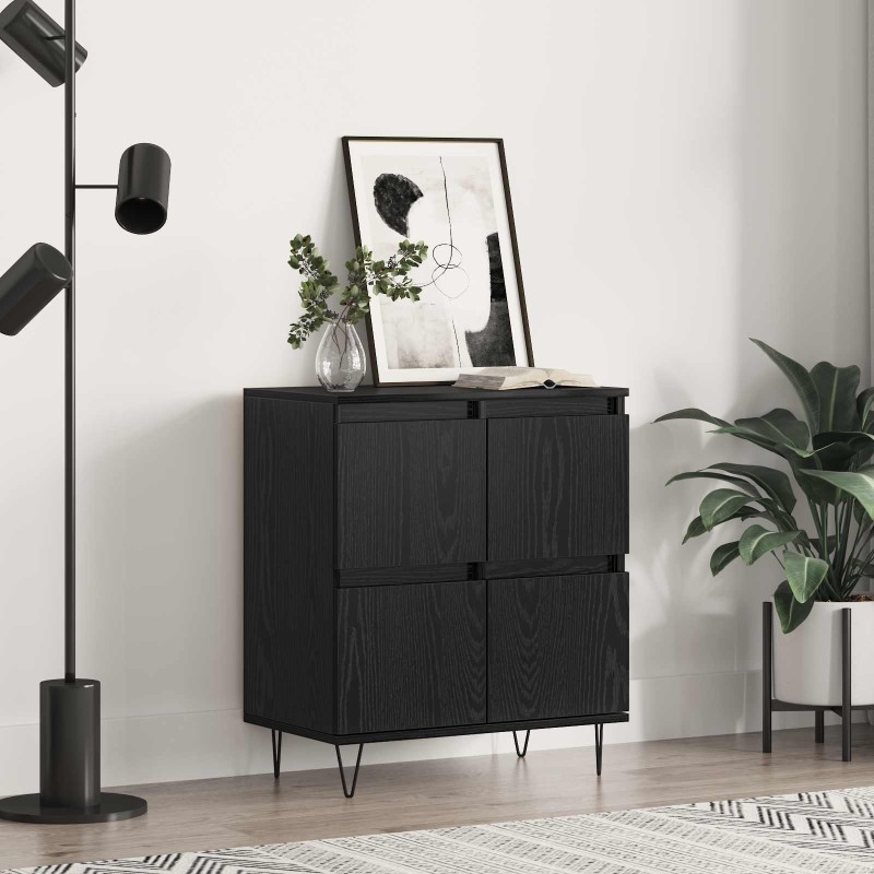 vidaXL Πλαϊνό γραφείο Μαύρη Οξυά 60 x 35 x 70 cm