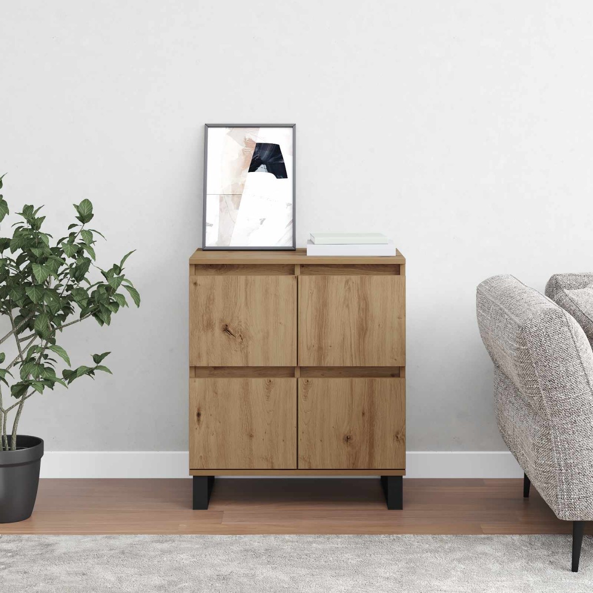vidaXL Πλαϊνό γραφείο Artisan Oak 60 x 35 x 70 cm