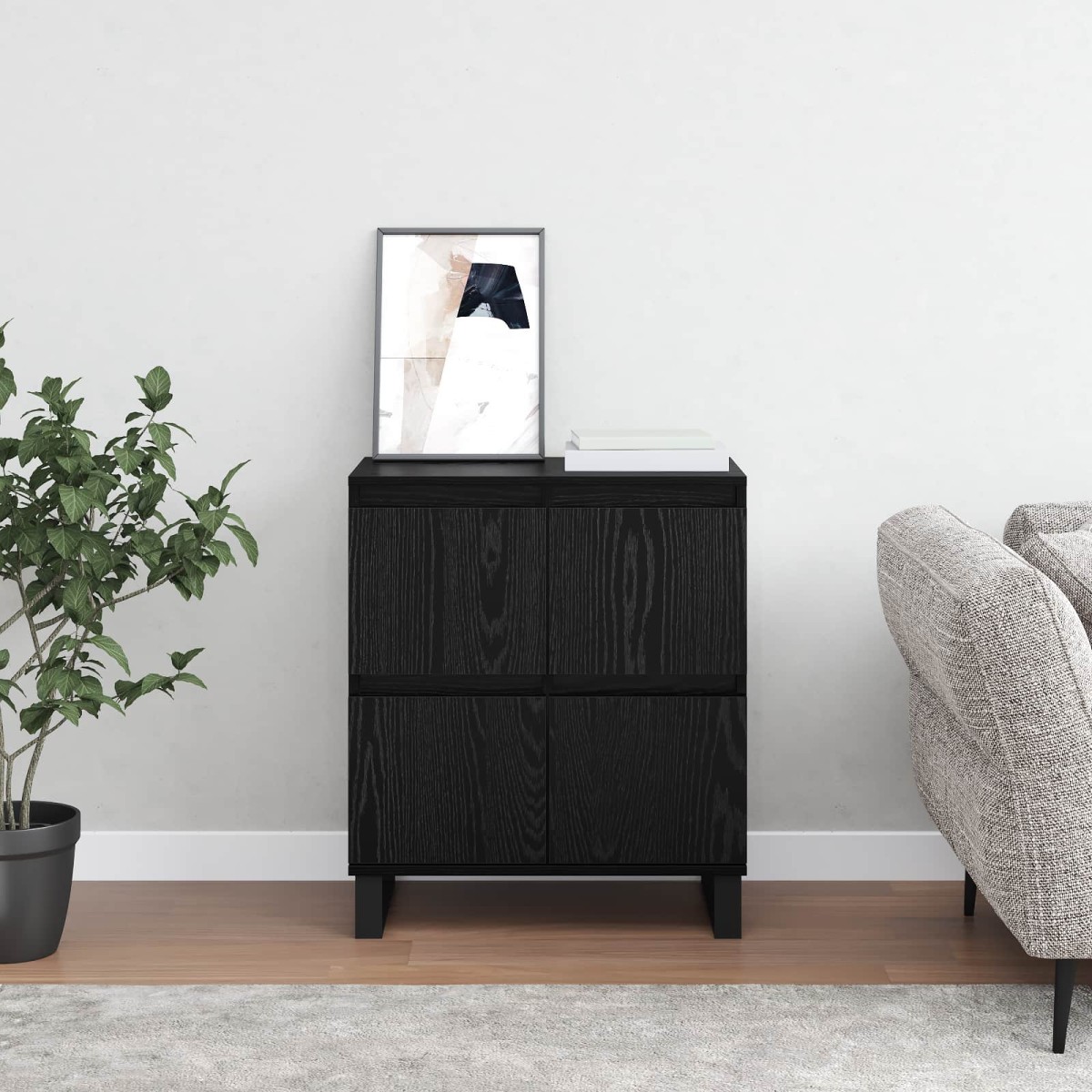 vidaXL Πλαϊνό γραφείο Μαύρη Οξυά 60 x 35 x 70 cm