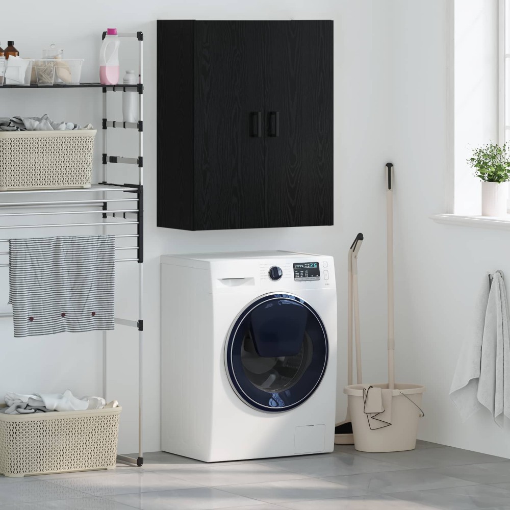 vidaXL Ντουλάπα Τοίχου Μαύρη Οξυά 69,5 x 34 x 90 εκ.