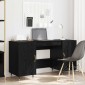vidaXL Γραφείο Μαύρη δρυς Επεξεργασμένο ξύλο 140 x 50 x 75 εκ.