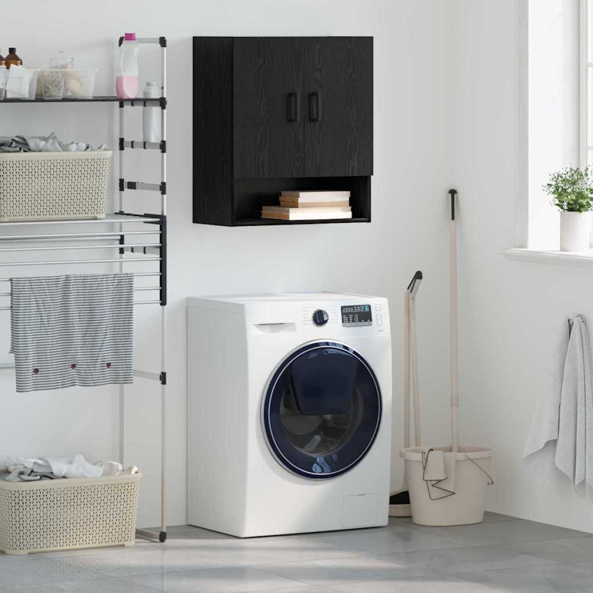 vidaXL Ντουλάπα Τοίχου 60 x 31 x 70 εκ Επεξεργασμένο Ξύλο Μαύρη δρυς