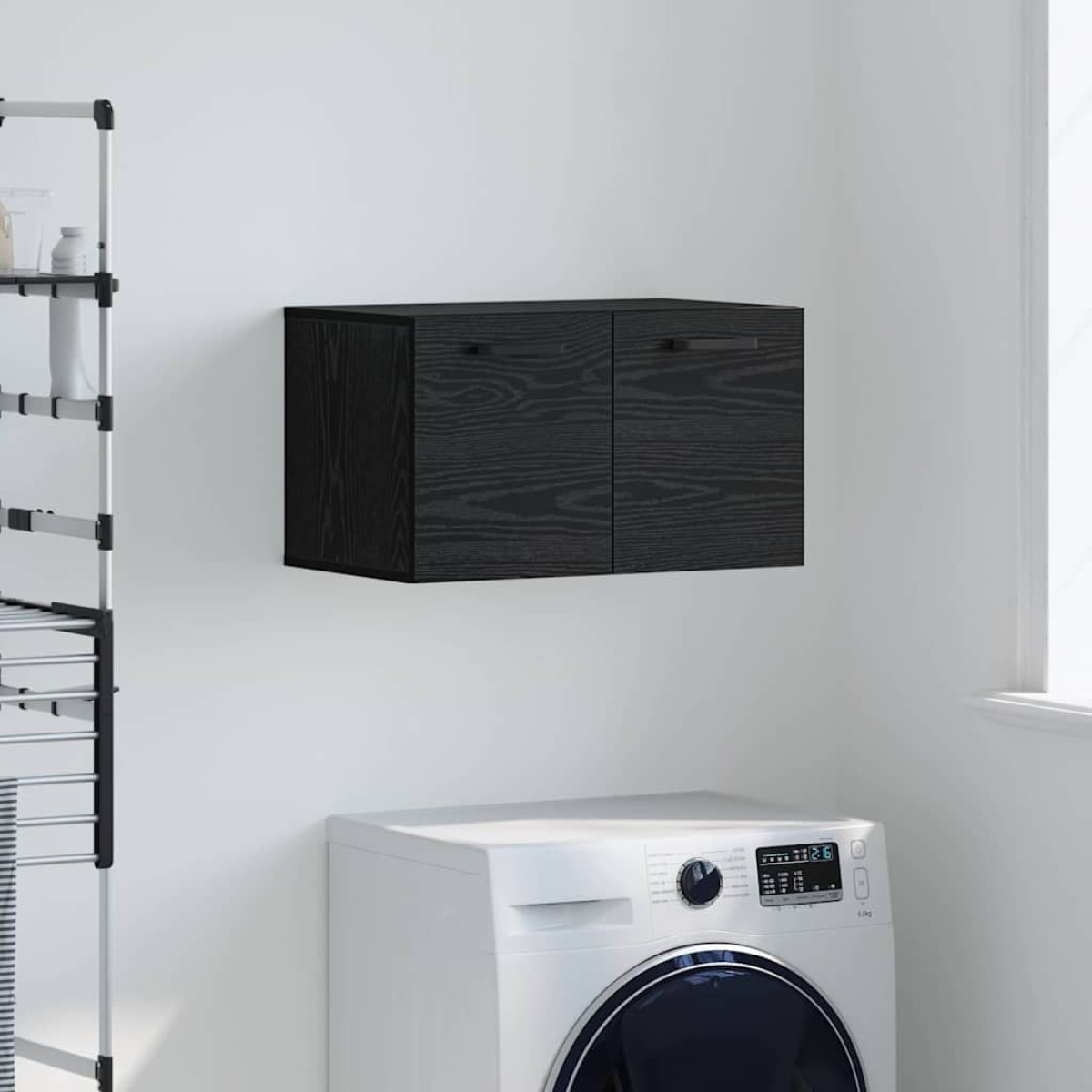 vidaXL Τοίχου Ντουλάπα 60 x 36,5 x 35 cm Επεξεργασμένο Ξύλο Μαύρη Οξυά