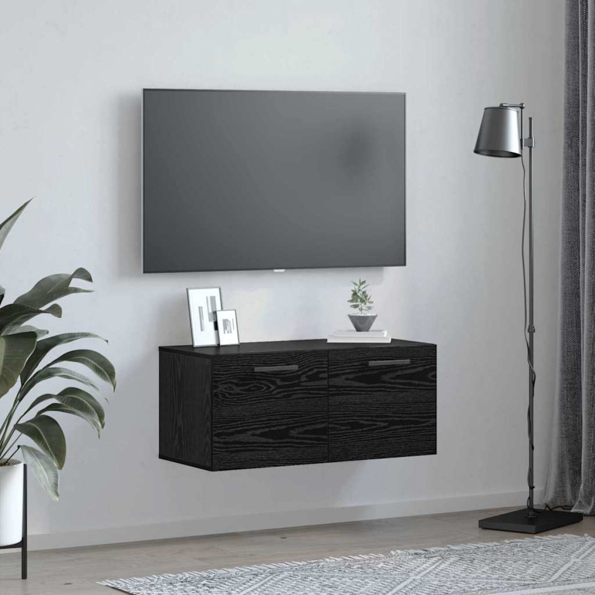 vidaXL Ντουλάπα Τοίχου 80 x 36.5 x 35 cm Επεξεργασμένο Ξύλο Μαύρη δρυς