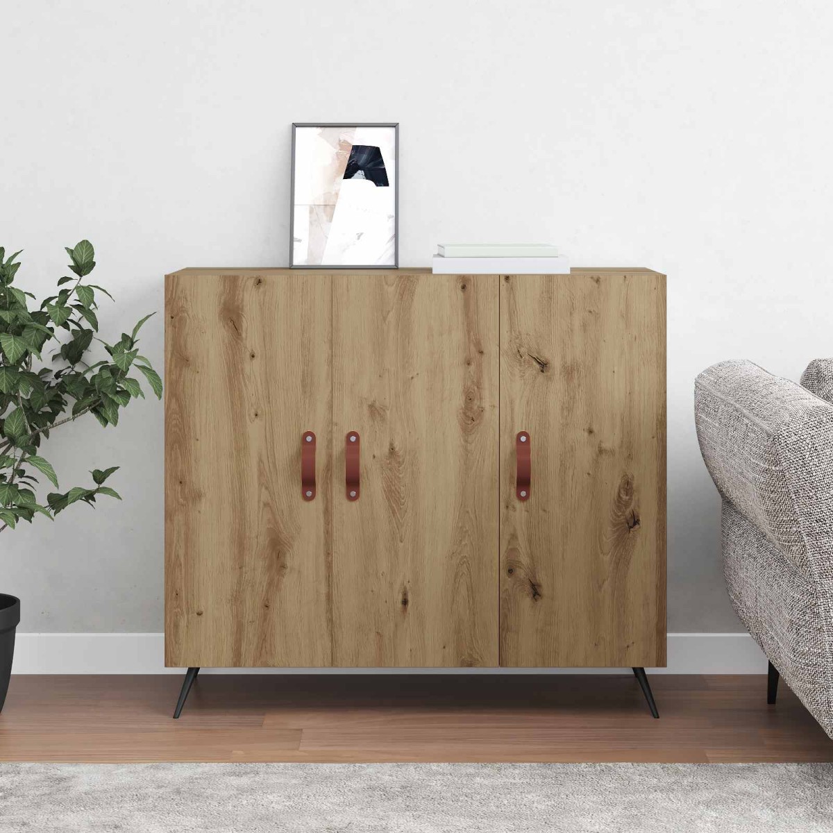 vidaXL Πλαϊνό γραφείο Artisan Oak 89,5 x 34 x 80 εκ.
