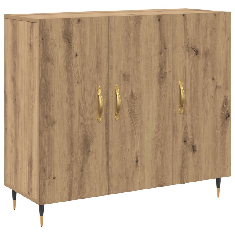 vidaXL Πλαϊνό γραφείο Artisan Oak 90 x 34 x 80 εκ. Επεξεργασμένο Ξύλο