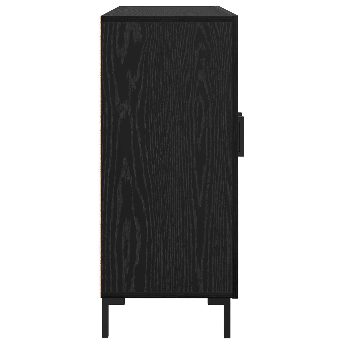vidaXL Πλαϊνό γραφείο Μαύρη Οξυά 90 x 34 x 80 εκ. Επεξεργασμένο Ξύλο