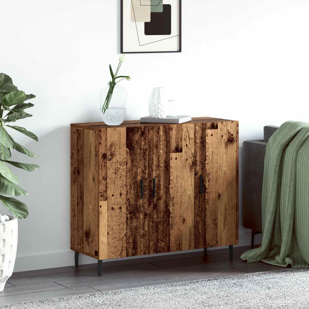vidaXL Πλαϊνό γραφείο Παλιό ξύλο 90 x 34 x 80 εκ. Επεξεργασμένο Ξύλο