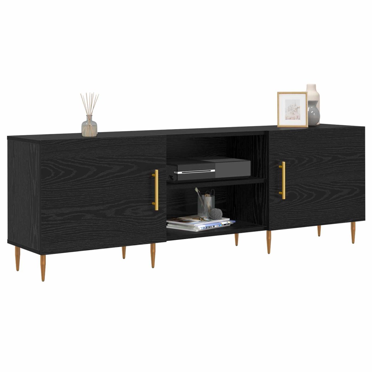 vidaXL Ντουλάπι TV 150 x 30 x 50 cm Μαύρη δρυς Επεξεργασμένο ξύλο