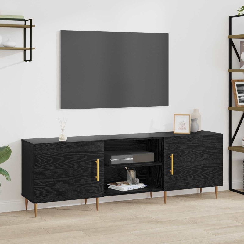 vidaXL Ντουλάπι TV 150 x 30 x 50 cm Μαύρη δρυς Επεξεργασμένο ξύλο