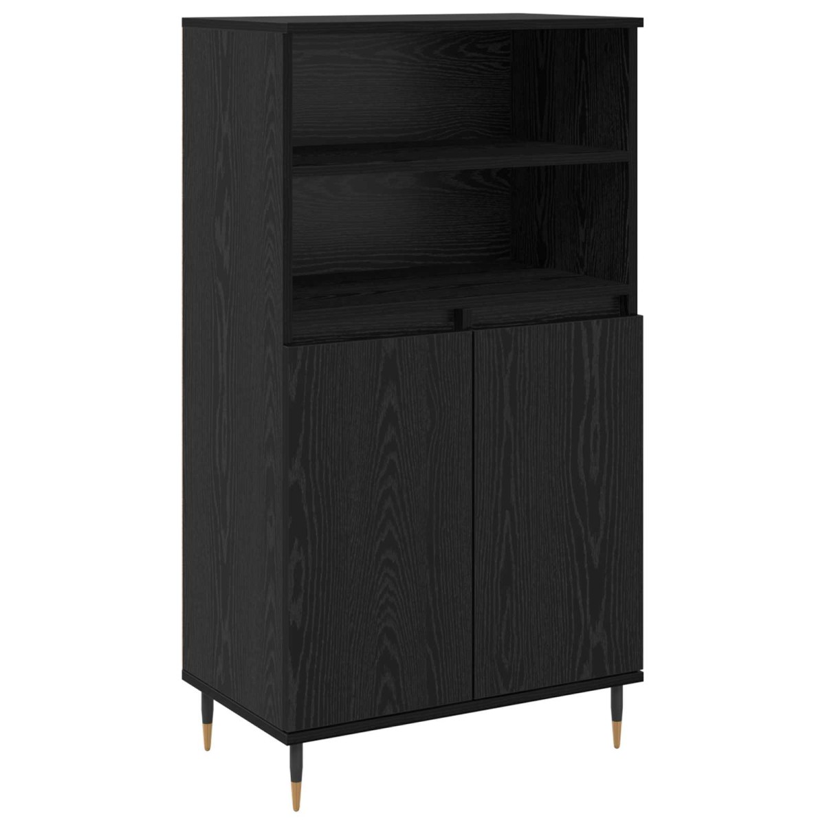 vidaXL Highboard Μαύρο 60 x 36 x 110 εκ. Επεξεργασμένο Ξύλο