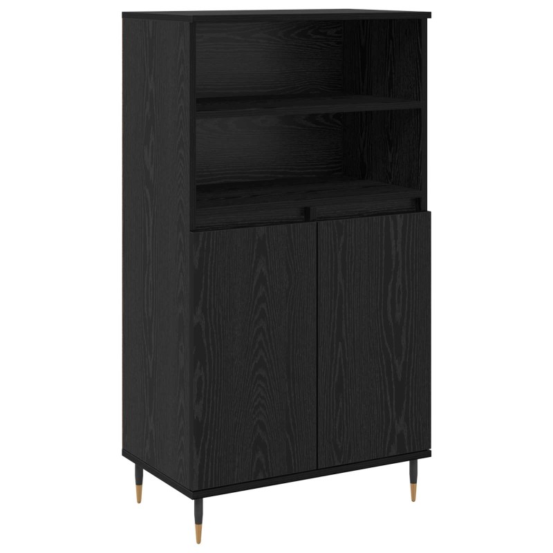 vidaXL Highboard Μαύρο 60 x 36 x 110 εκ. Επεξεργασμένο Ξύλο
