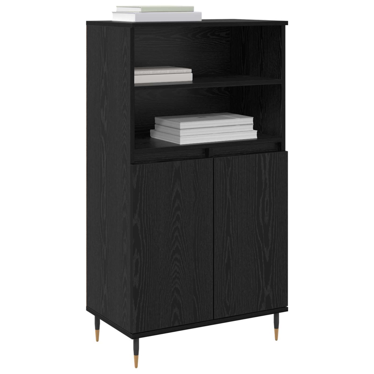vidaXL Highboard Μαύρο 60 x 36 x 110 εκ. Επεξεργασμένο Ξύλο