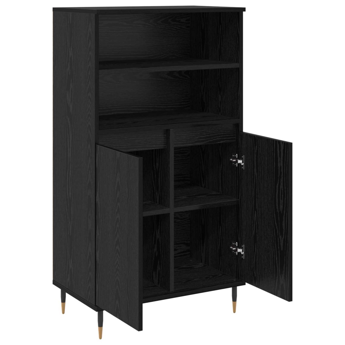 vidaXL Highboard Μαύρο 60 x 36 x 110 εκ. Επεξεργασμένο Ξύλο