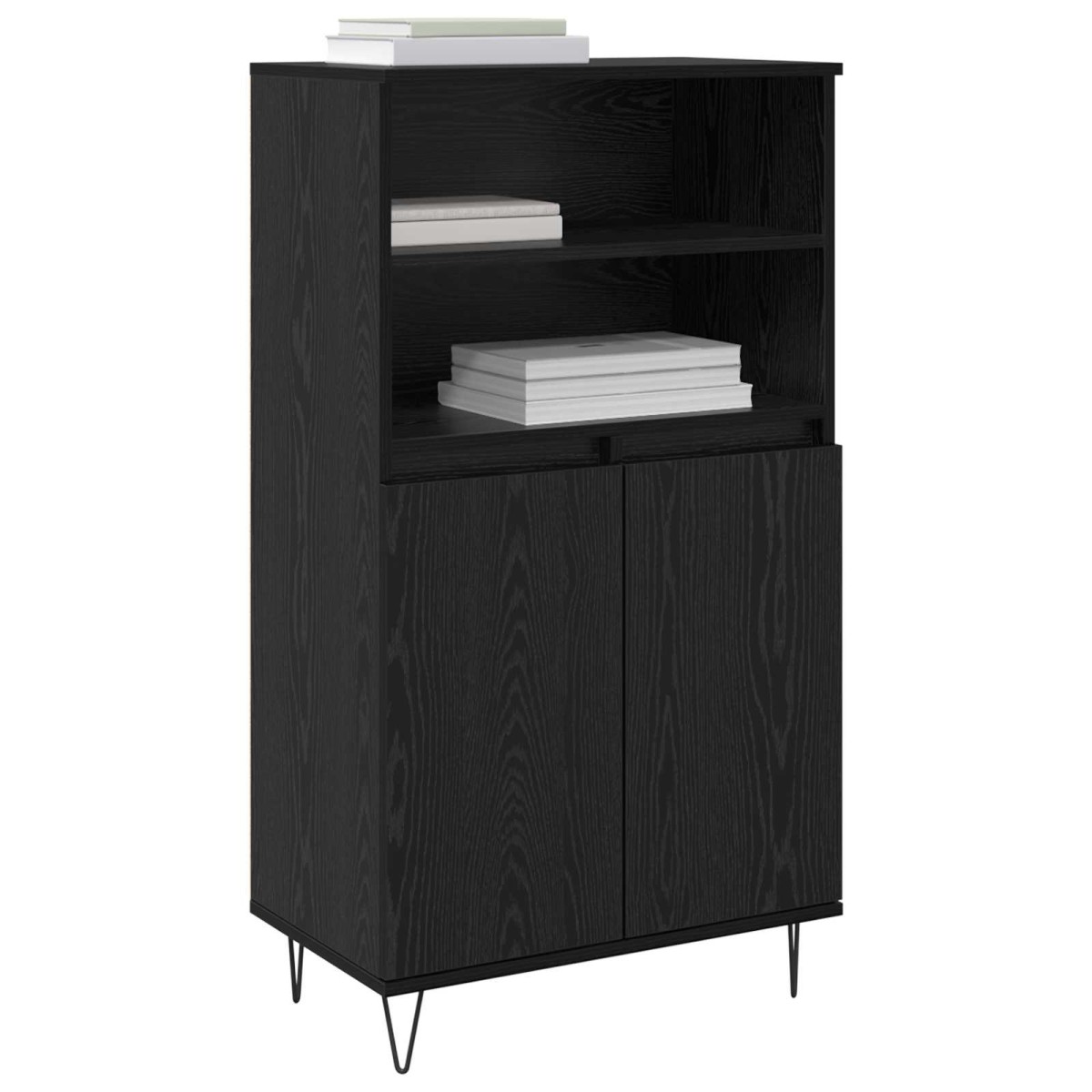 vidaXL Highboard Μαύρο 60 x 36 x 110 εκ. Επεξεργασμένο Ξύλο