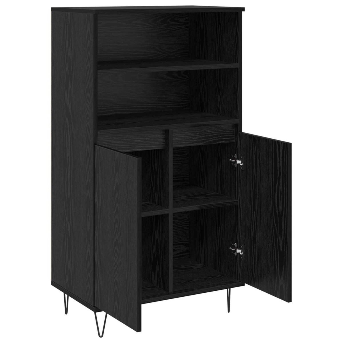 vidaXL Highboard Μαύρο 60 x 36 x 110 εκ. Επεξεργασμένο Ξύλο