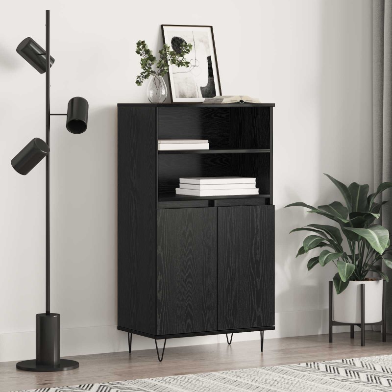 vidaXL Highboard Μαύρο 60 x 36 x 110 εκ. Επεξεργασμένο Ξύλο