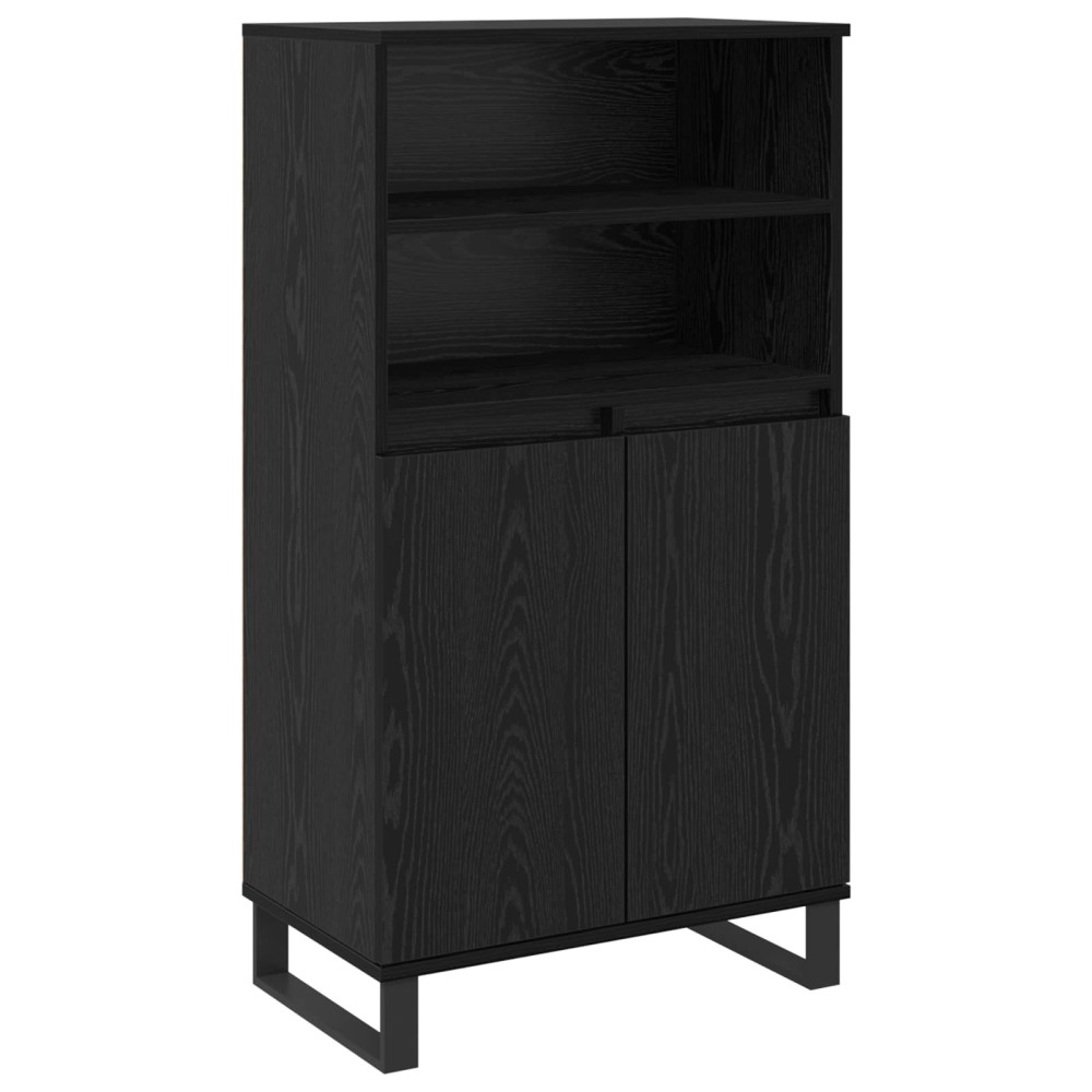vidaXL Highboard Μαύρο 60 x 36 x 110 εκ Επεξεργασμένο Ξύλο