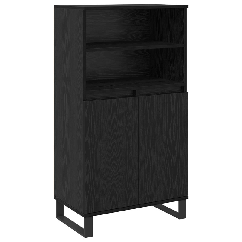 vidaXL Highboard Μαύρο 60 x 36 x 110 εκ Επεξεργασμένο Ξύλο