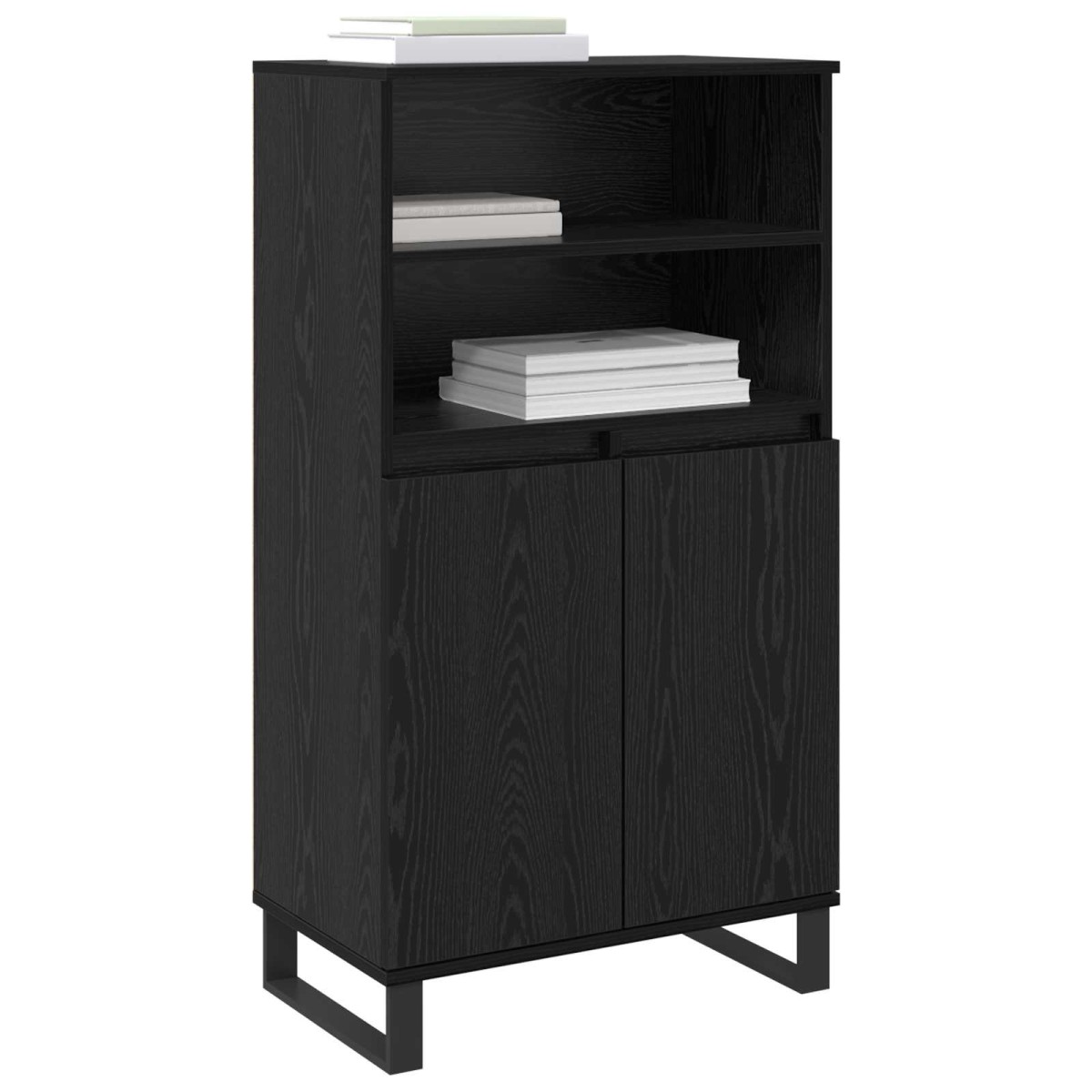 vidaXL Highboard Μαύρο 60 x 36 x 110 εκ Επεξεργασμένο Ξύλο