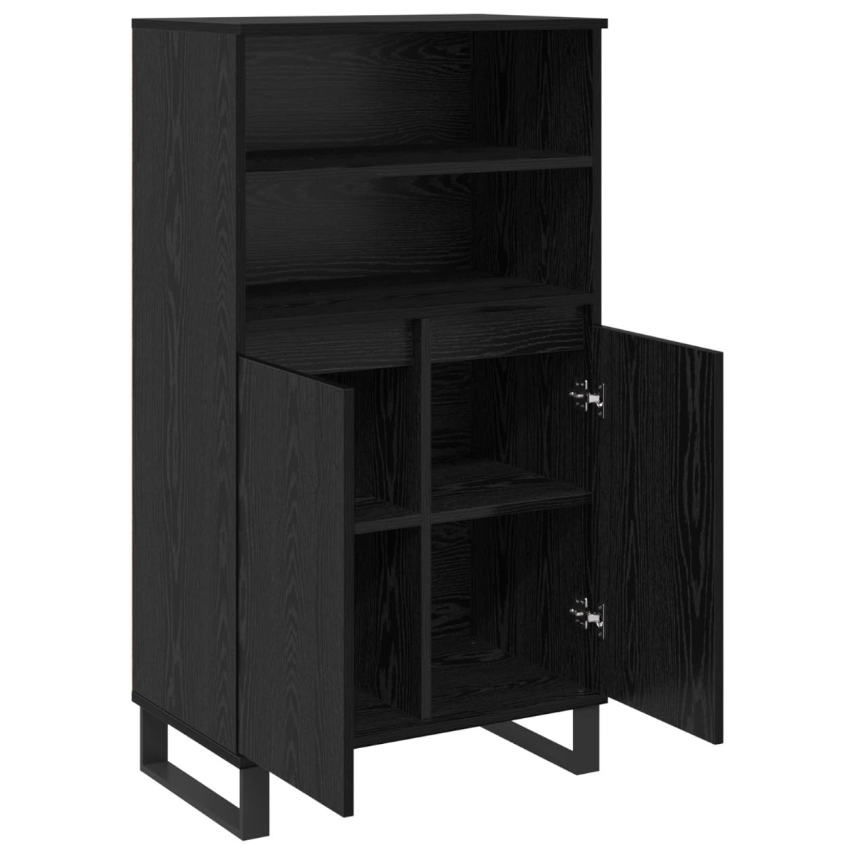 vidaXL Highboard Μαύρο 60 x 36 x 110 εκ Επεξεργασμένο Ξύλο