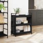 vidaXL Καρότσι Κουζίνας Μαύρη Οξυά 70 x 30 x 82 εκ Επεξεργασμένο Ξύλο