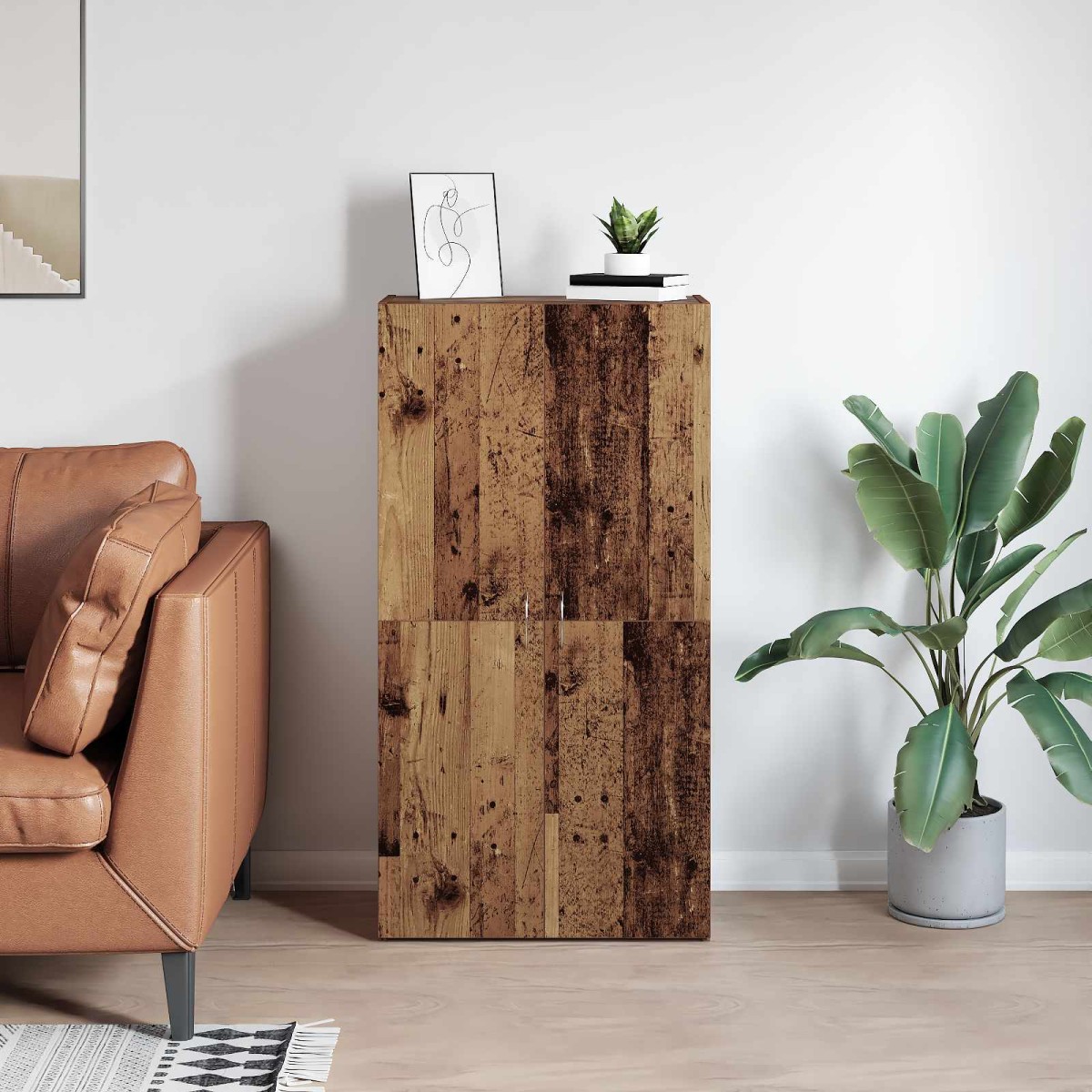 vidaXL Γραφείο Ντουλάπι Παλαιωμένο ξύλο 60 x 32 x 115 cm