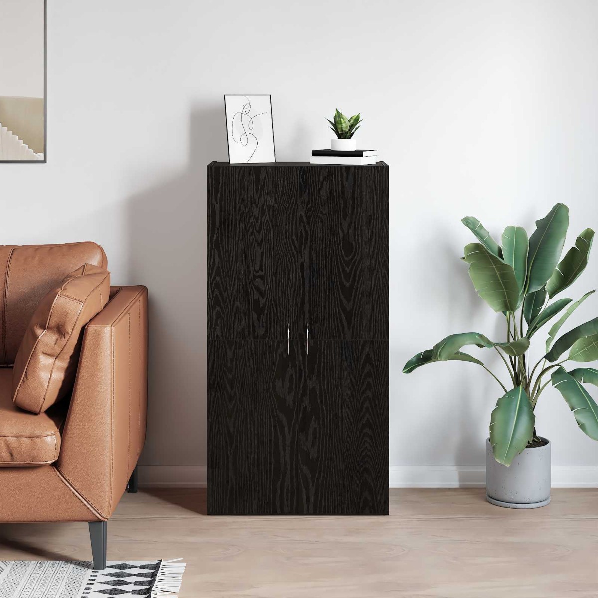 vidaXL Γραφείο Ντουλάπι Μαύρη Δρυς 60 x 32 x 115 cm Επεξεργασμένο Ξύλο
