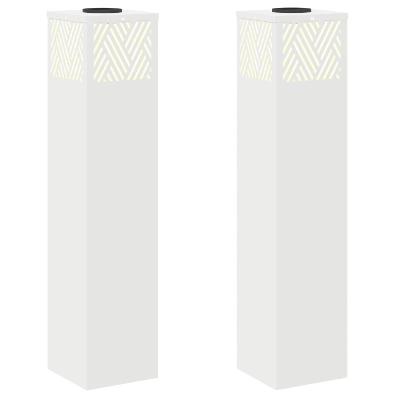 vidaXL Ηλιακό LED Φως Δρόμου 2 τμχ. Θερμό λευκό 18 x 18 x 80 εκ.