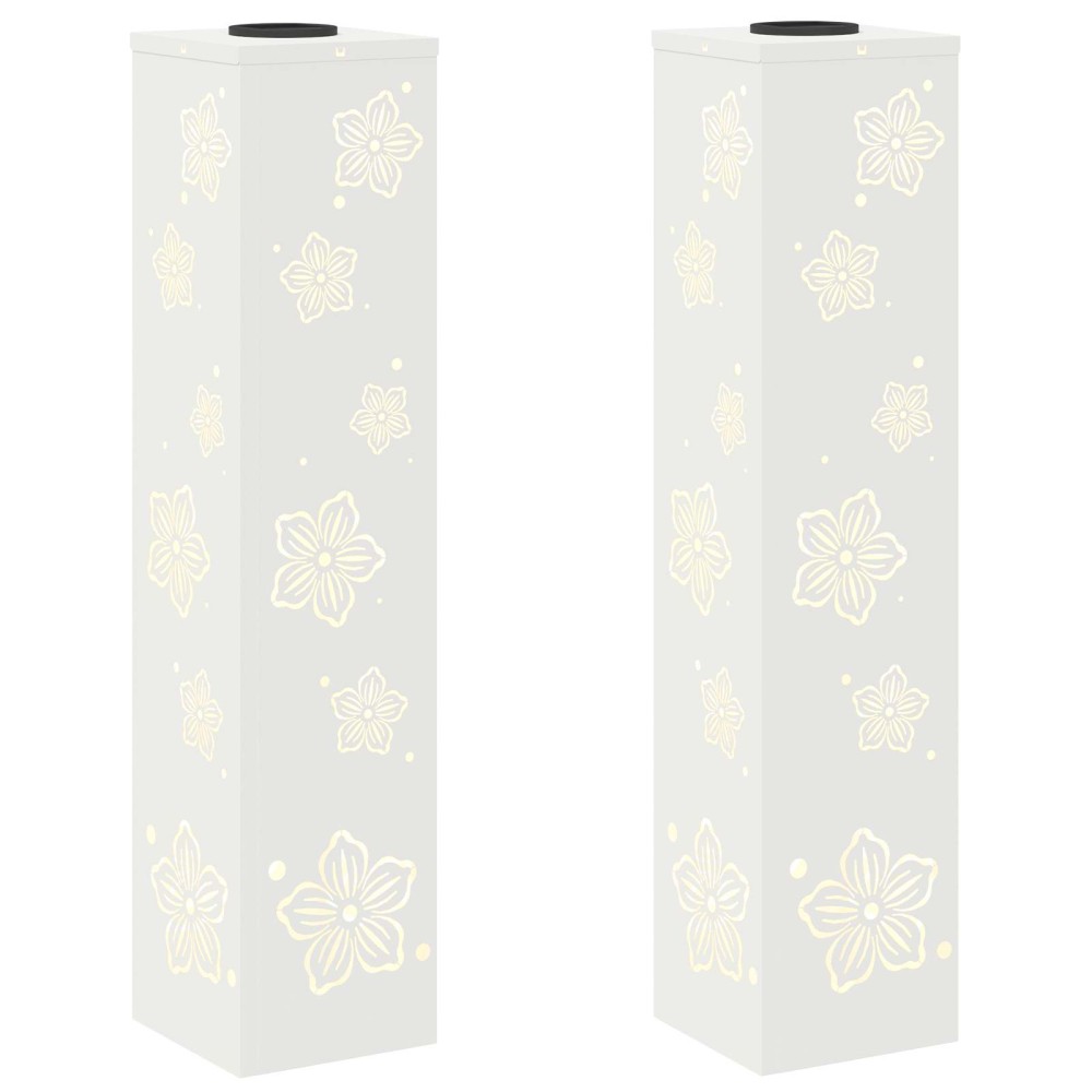 vidaXL Ηλιακό LED Φως Δρόμου 2 τμχ. Θερμό λευκό 18 x 18 x 80 εκ.