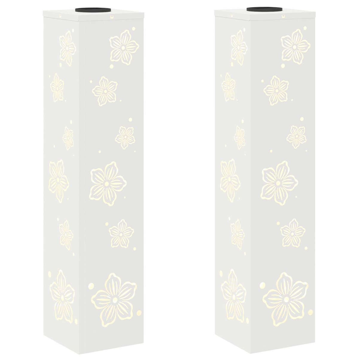 vidaXL Ηλιακό LED Φως Δρόμου 2 τμχ. Θερμό λευκό 18 x 18 x 80 εκ.