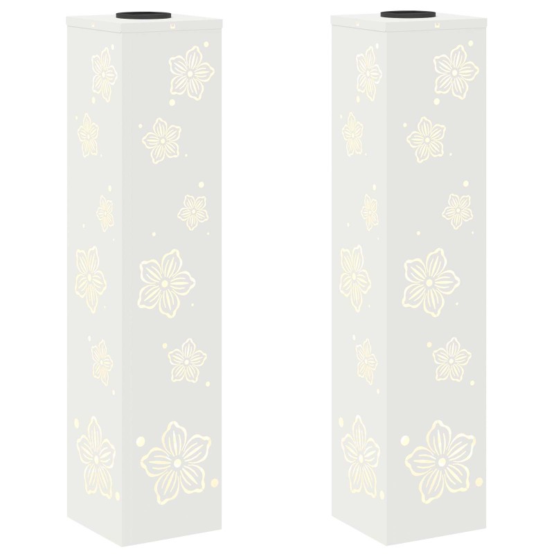 vidaXL Ηλιακό LED Φως Δρόμου 2 τμχ. Θερμό λευκό 18 x 18 x 80 εκ.