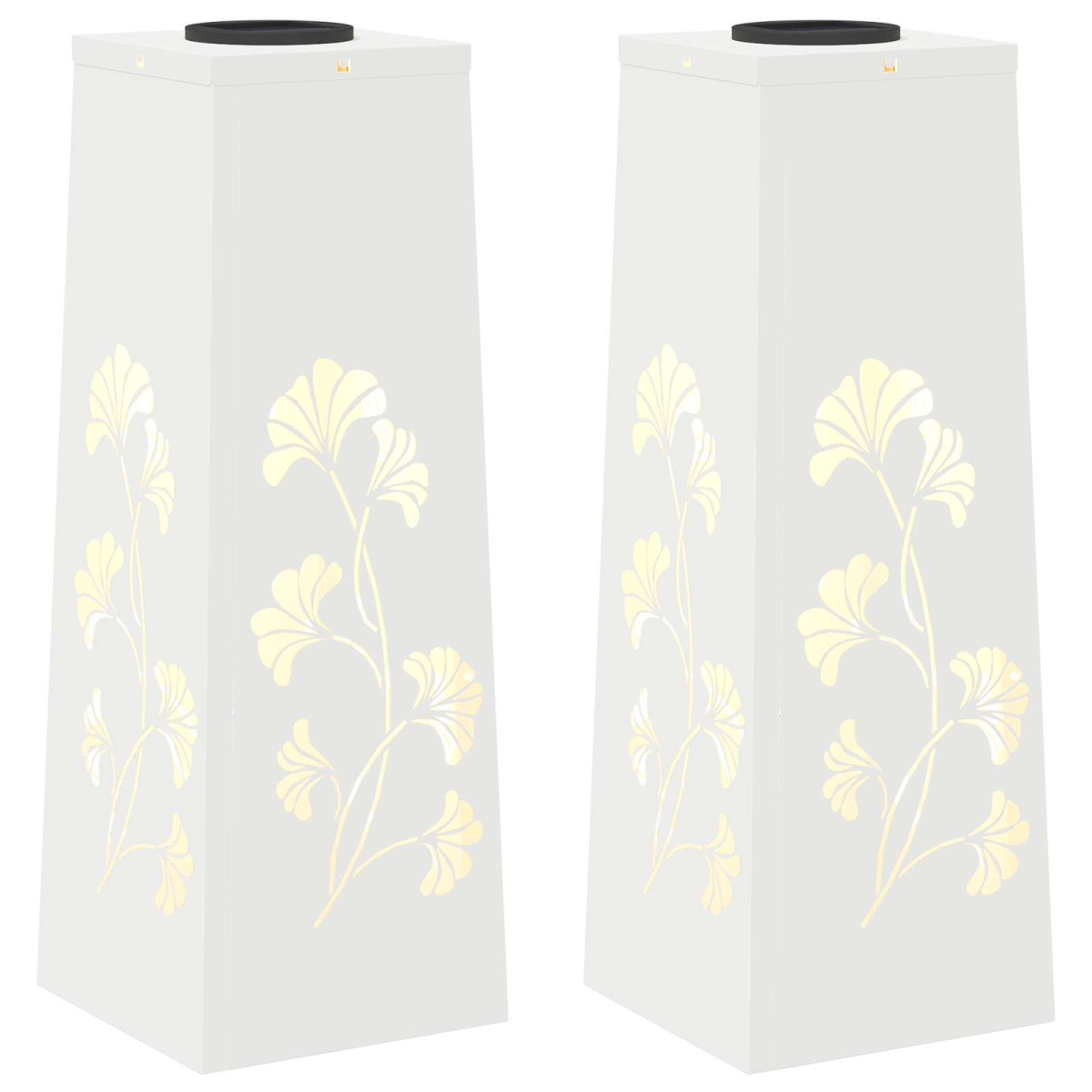 vidaXL Ηλιακό LED Φως Δρόμου 2 τμχ. Θερμό λευκό 18 x 18 x 50 εκ.