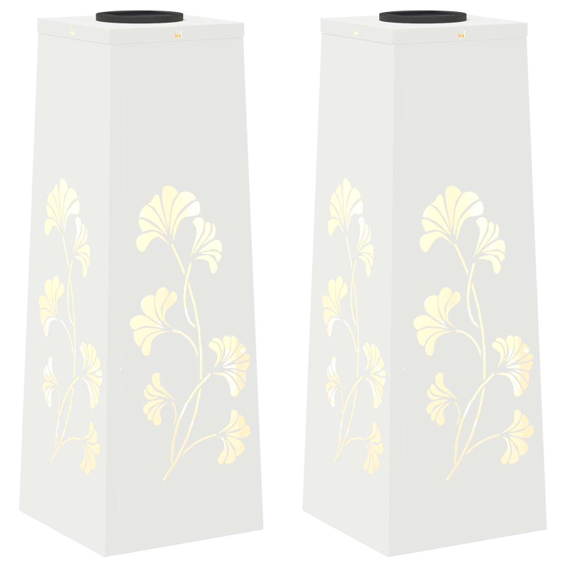 vidaXL Ηλιακό LED Φως Δρόμου 2 τμχ. Θερμό λευκό 18 x 18 x 50 εκ.