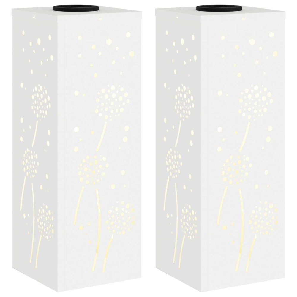 vidaXL Ηλιακό LED Φως Δρόμου 2 τμχ. Θερμό λευκό 18 x 18 x 50 εκ.