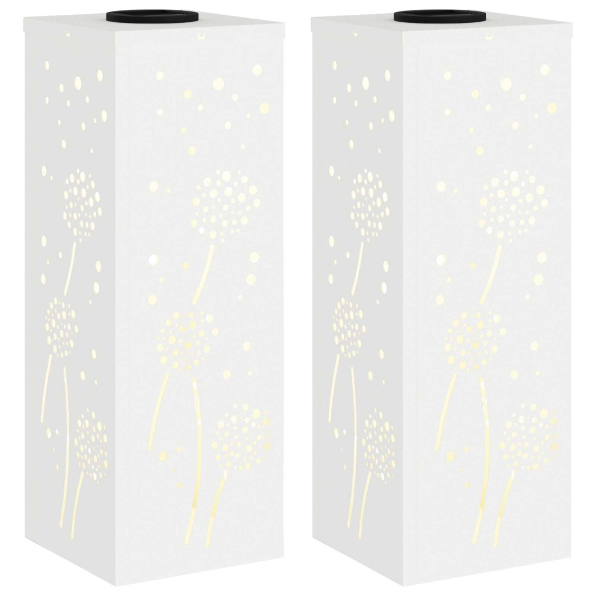 vidaXL Ηλιακό LED Φως Δρόμου 2 τμχ. Θερμό λευκό 18 x 18 x 50 εκ.