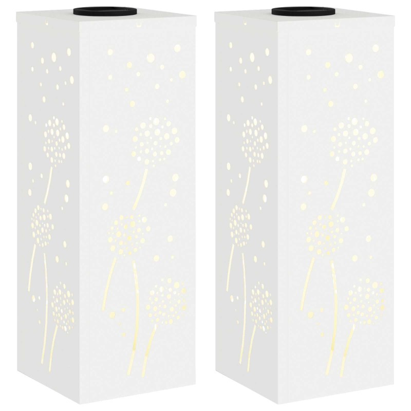 vidaXL Ηλιακό LED Φως Δρόμου 2 τμχ. Θερμό λευκό 18 x 18 x 50 εκ.