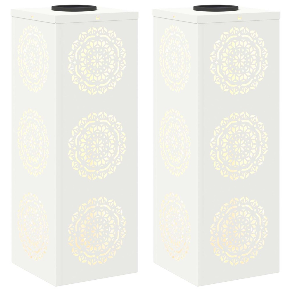 vidaXL Ηλιακό LED Φως Δρόμου 2 τμχ. Θερμό λευκό 18 x 18 x 50 εκ.