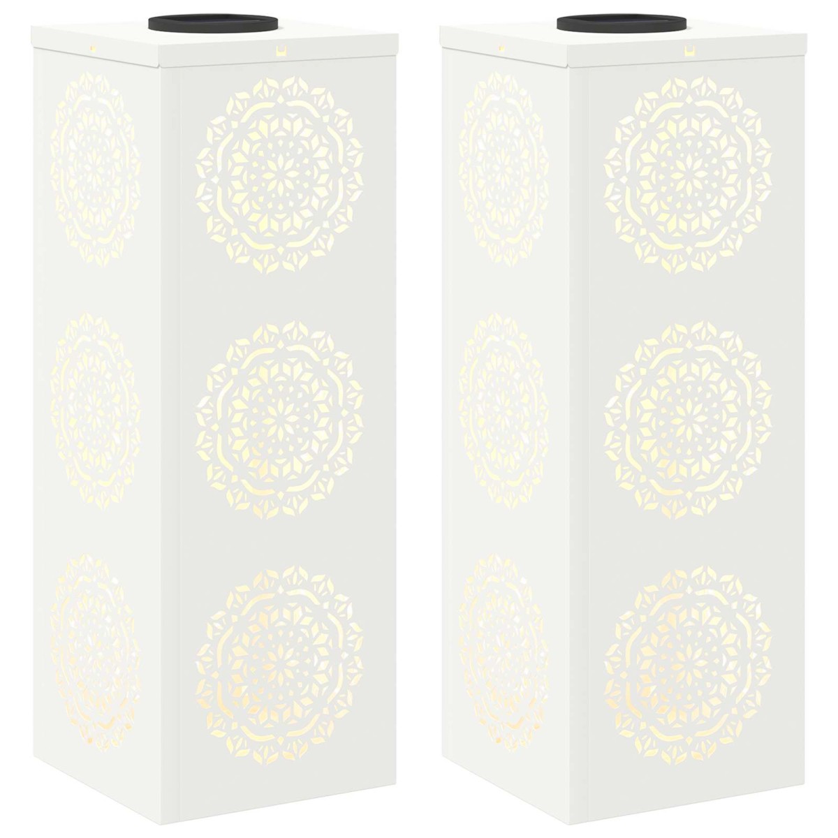 vidaXL Ηλιακό LED Φως Δρόμου 2 τμχ. Θερμό λευκό 18 x 18 x 50 εκ.