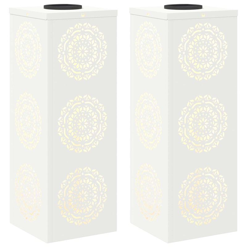 vidaXL Ηλιακό LED Φως Δρόμου 2 τμχ. Θερμό λευκό 18 x 18 x 50 εκ.