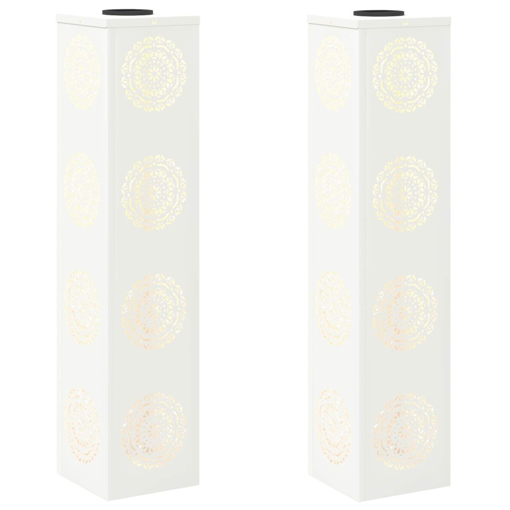 vidaXL Ηλιακό LED Φως Δρόμου 2 τμχ. Θερμό λευκό 18 x 18 x 80 εκ.