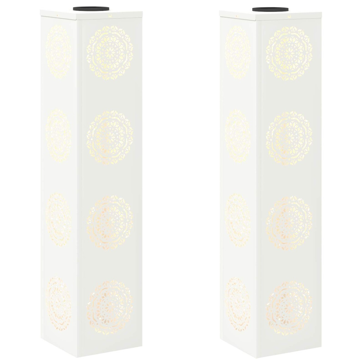 vidaXL Ηλιακό LED Φως Δρόμου 2 τμχ. Θερμό λευκό 18 x 18 x 80 εκ.
