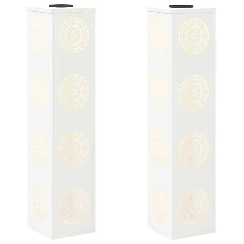 vidaXL Ηλιακό LED Φως Δρόμου 2 τμχ. Θερμό λευκό 18 x 18 x 80 εκ.