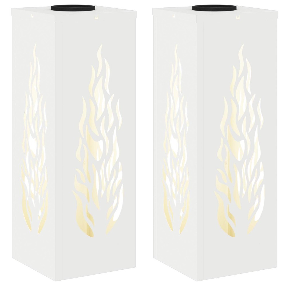 vidaXL Ηλιακό LED Φως Δρόμου 2 τμχ. Θερμό λευκό 18 x 18 x 50 εκ.