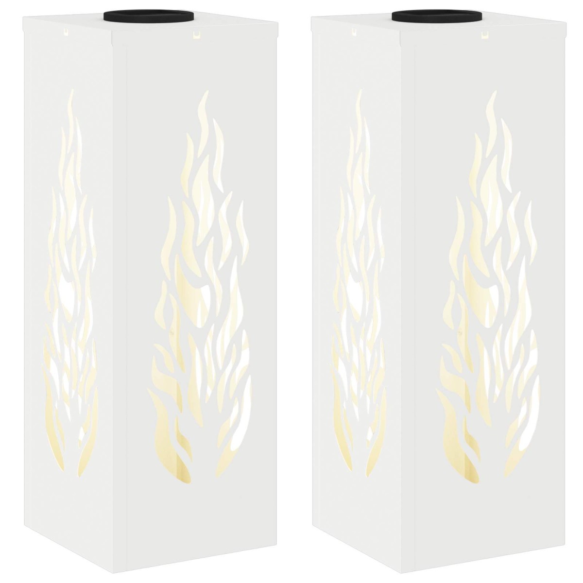 vidaXL Ηλιακό LED Φως Δρόμου 2 τμχ. Θερμό λευκό 18 x 18 x 50 εκ.