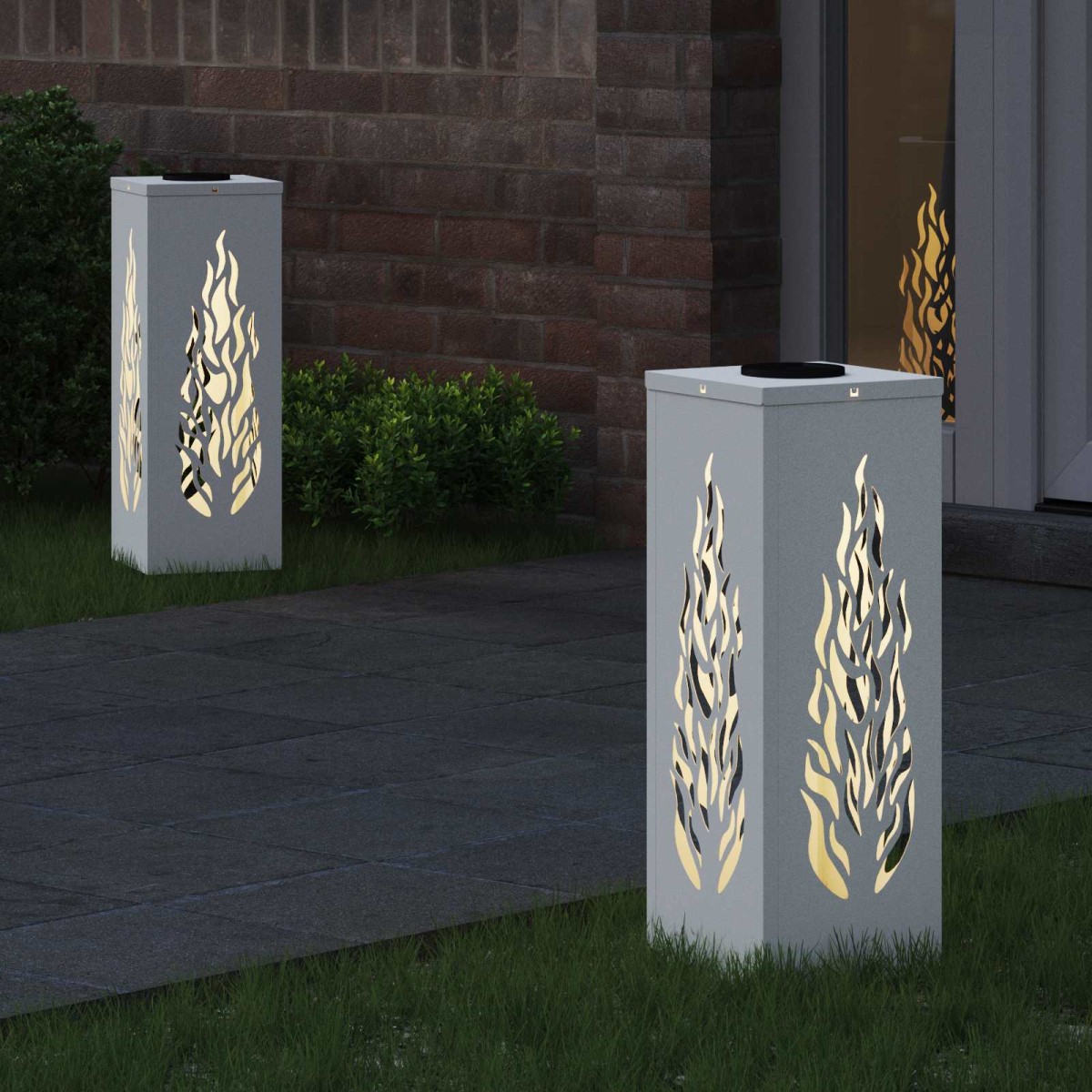 vidaXL Ηλιακό LED Φως Δρόμου 2 τμχ. Θερμό λευκό 18 x 18 x 50 εκ.