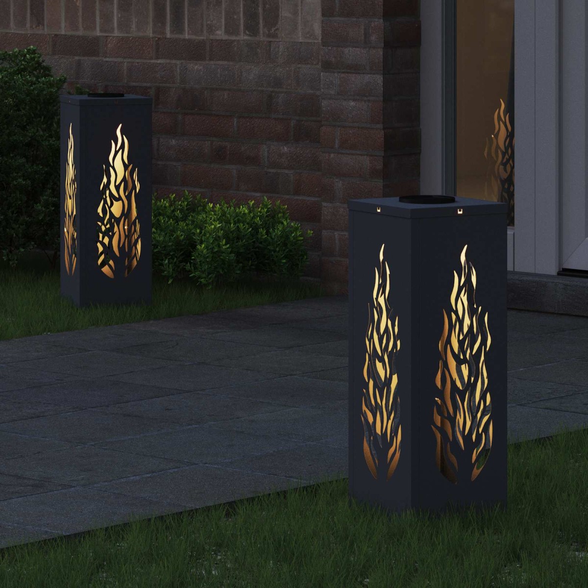 vidaXL Ηλιακό LED Φως Δρόμου 2 τμχ. Θερμό λευκό 18 x 18 x 50 εκ.