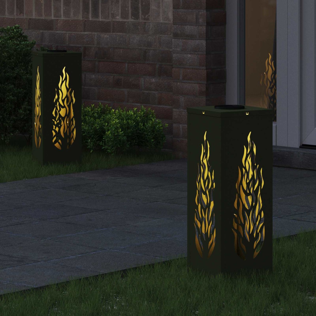 vidaXL Ηλιακό LED Φως Δρόμου 2 τμχ. Θερμό λευκό 18 x 18 x 50 εκ.
